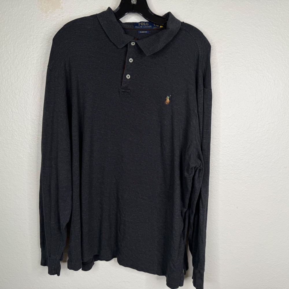 Polo Ralph Lauren Gray Sz XL Long Sleeve Classic Fit Pony Old Money Preppy